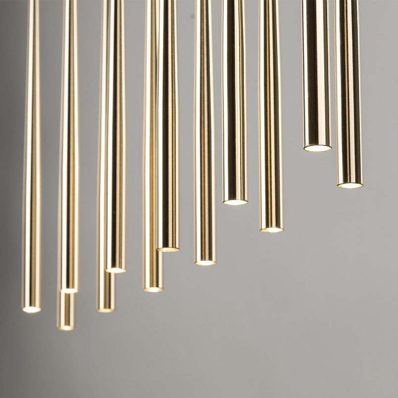 Lampa glamour wiszące tuby Piano XII 150cm złota TK Lighting