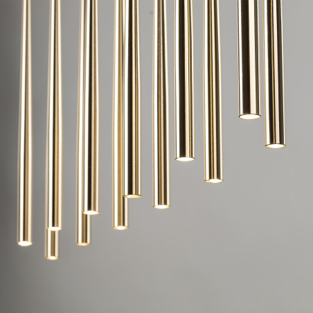 Lampa glamour wiszące tuby Piano XII 150cm złota TK Lighting
