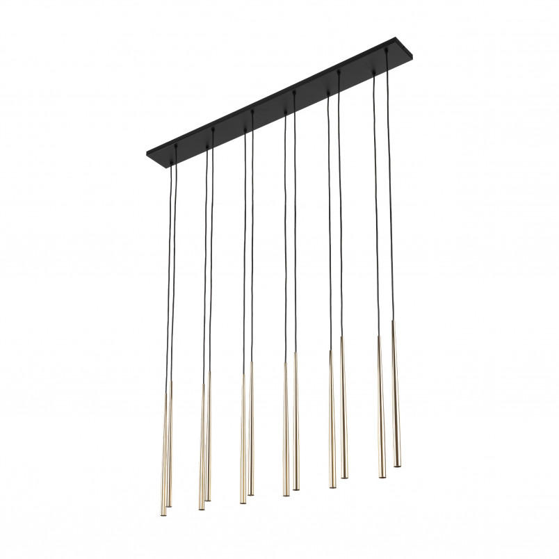 Lampa glamour wiszące tuby Piano XII 150cm złota TK Lighting
