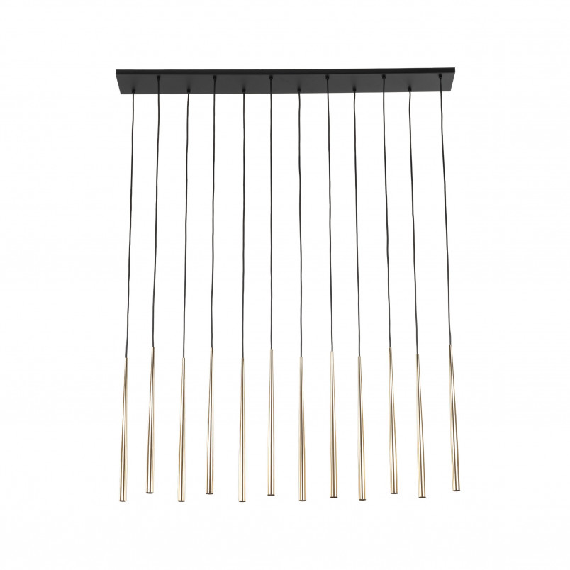 Lampa glamour wiszące tuby Piano XII 150cm złota TK Lighting