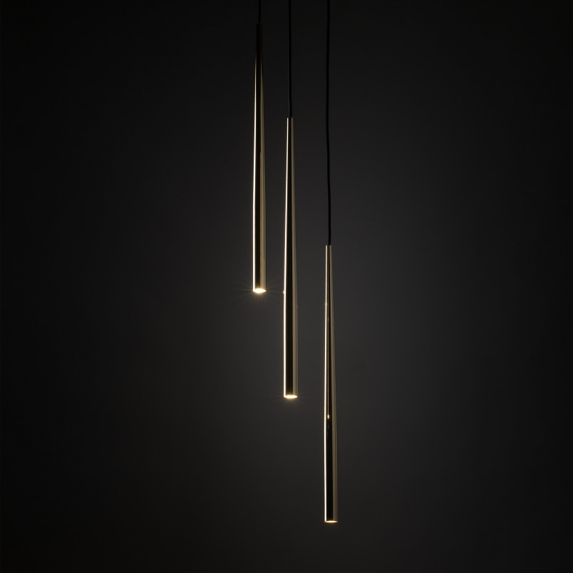 Lampa glamour wiszące tuby Piano III 20cm złota TK Lighting
