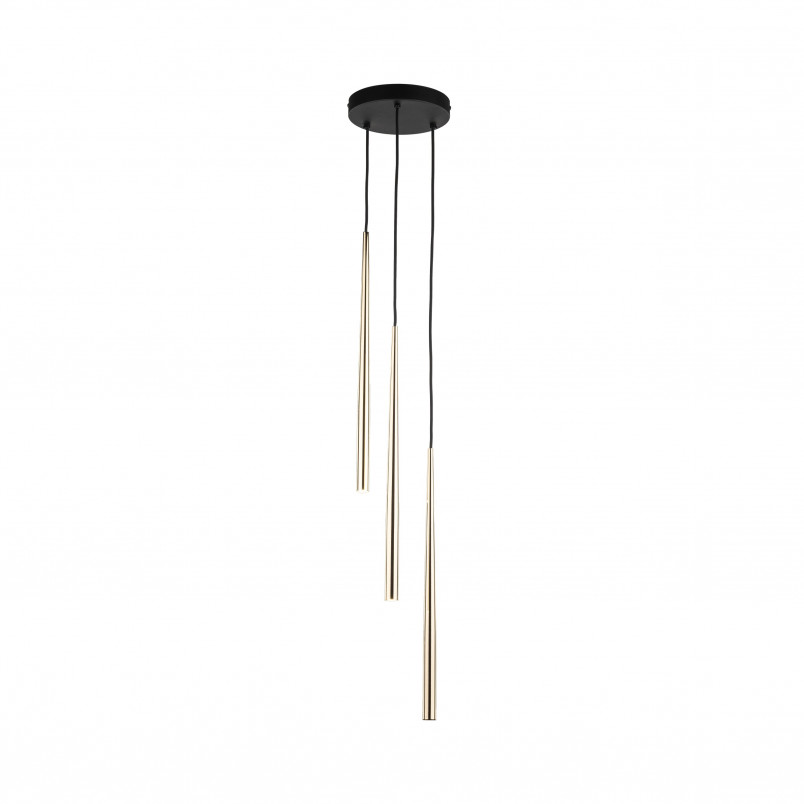 Lampa glamour wiszące tuby Piano III 20cm złota TK Lighting