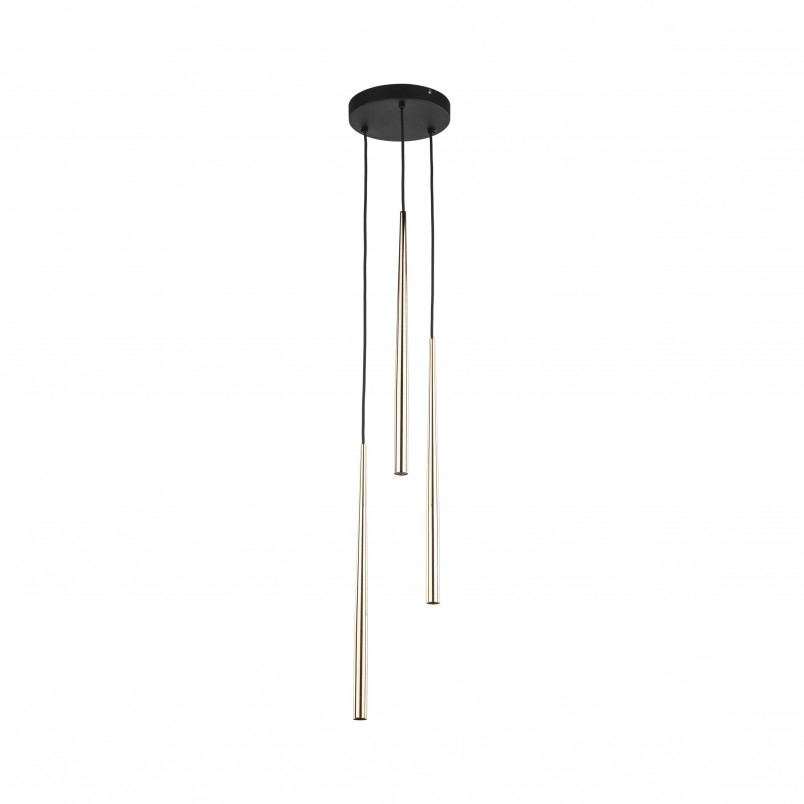 Lampa glamour wiszące tuby Piano III 20cm złota TK Lighting