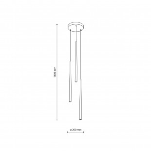 Lampa glamour wiszące tuby Piano III 20cm złota TK Lighting