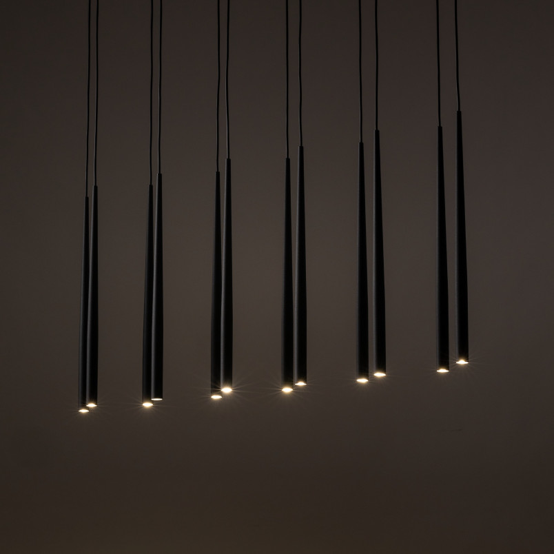 Lampa wiszące tuby Piano XII 120cm czarna TK Lighting