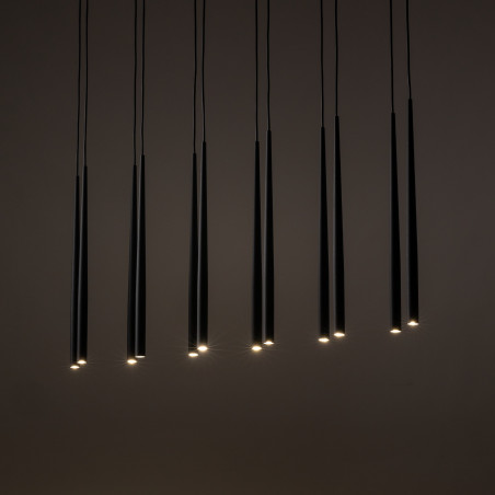 Lampa wiszące tuby Piano XII 120cm czarna TK Lighting
