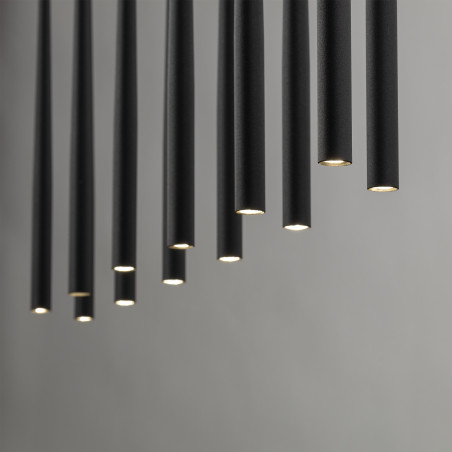 Lampa wiszące tuby Piano XII 120cm czarna TK Lighting