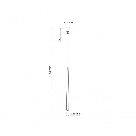 Lampa wisząca tuba Piano 5,2cm brązowa TK Lighting
