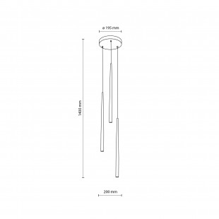 Lampa wiszące tuby Piano III 20cm czarna TK Lighting
