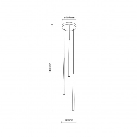 Lampa wiszące tuby Piano III 20cm czarna TK Lighting