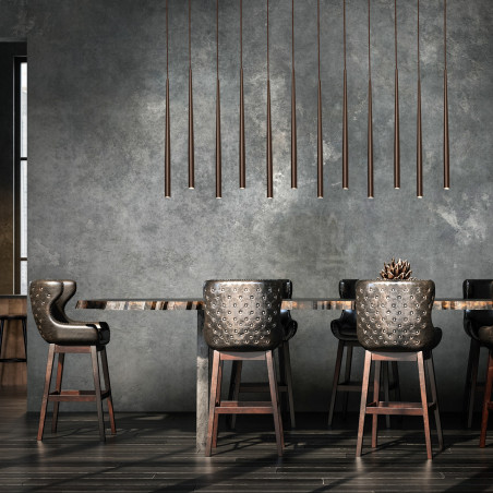 Lampa wiszące tuby Piano XII 120cm brązowa TK Lighting