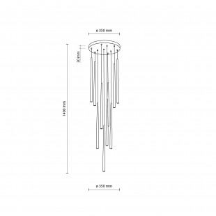 Lampa wiszące tuby Piano X 35cm brązowa TK Lighting