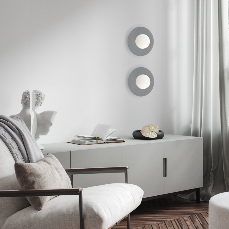 Plafon szklany kula Pixi 25cm biały / szary Lighting