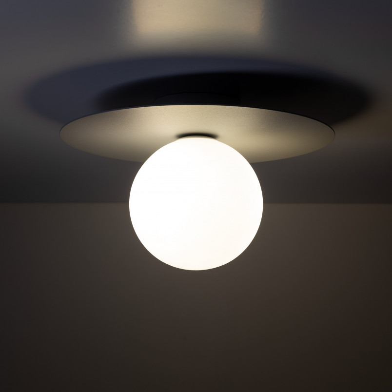 Plafon szklany kula Pixi 25cm biały / szary Lighting