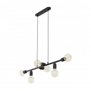 Lampa loft wisząca 6 żarówek Porto 93cm czarna TK Lighting