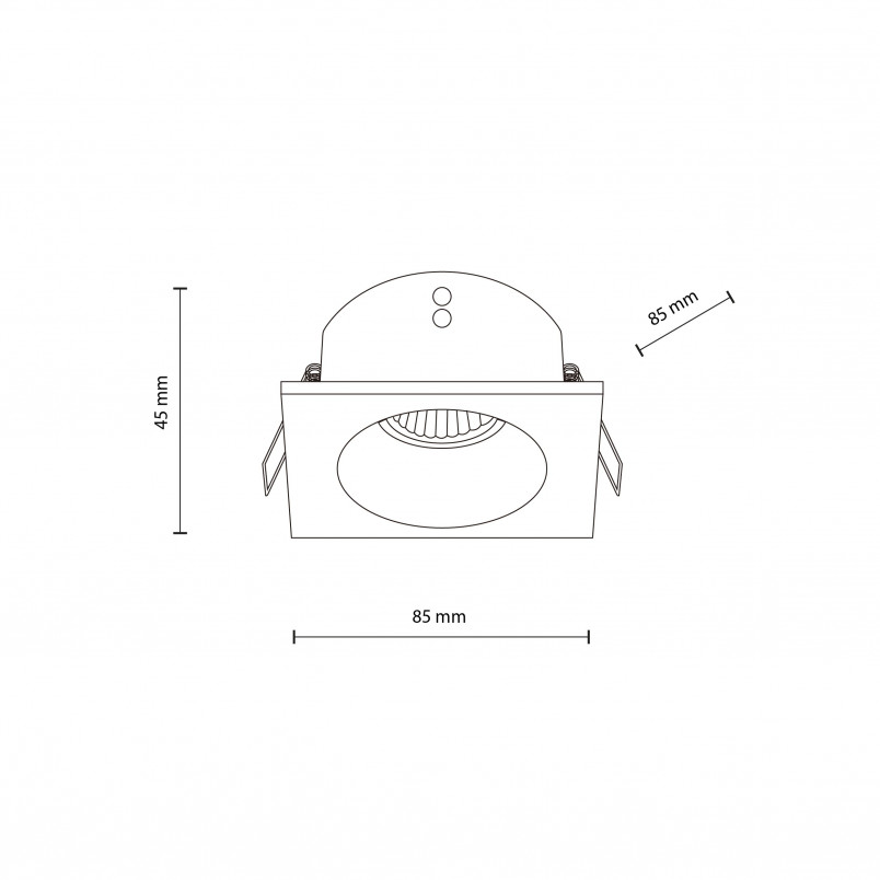 Lampa podtynkowa spot Prisma 8,5x8,5cm czarna TK Lightinga