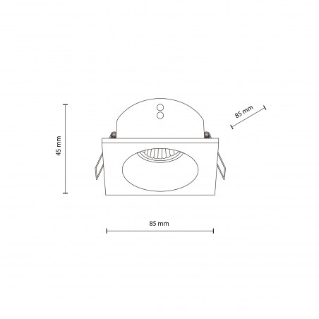 Lampa podtynkowa spot Prisma 8,5x8,5cm czarna TK Lightinga