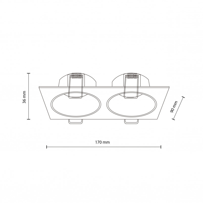 Lampa podtynkowa spot Prisma Duo 17x8,5cm czarna TK Lighting