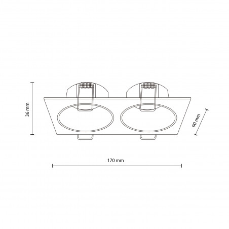 Lampa podtynkowa spot Prisma Duo 17x8,5cm czarna TK Lighting