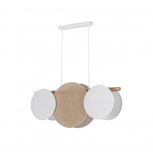 Lampa wisząca podłużna boho Pulse 80cm juta / biały TK Lighting