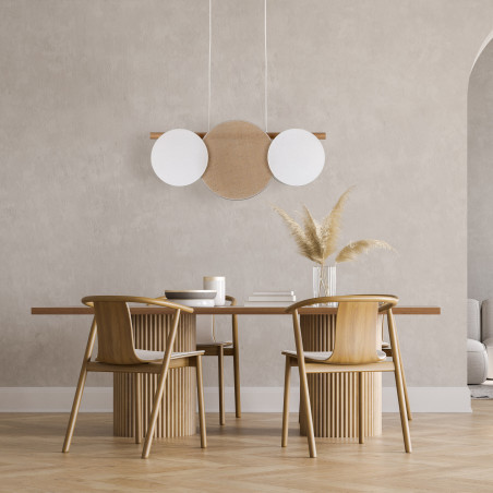 Lampa wisząca podłużna boho Pulse 80cm juta / biały TK Lighting