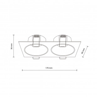 Lampa podtynkowa spot Prisma Duo 17x8,5cm biała TK Lighting