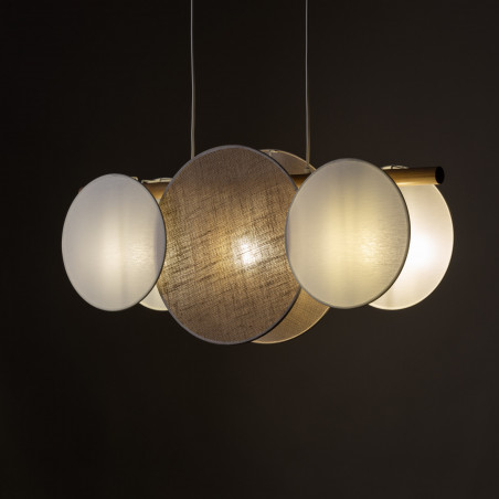 Lampa wisząca podłużna boho Pulse 80cm juta / biały TK Lighting