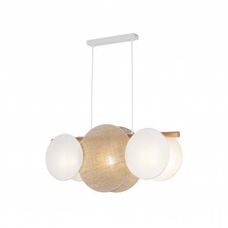 Lampa wisząca podłużna boho Pulse 80cm juta / biały TK Lighting
