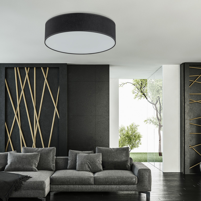 Plafon okrągły z abażurem Rondo 50cm czarny TK Lighting