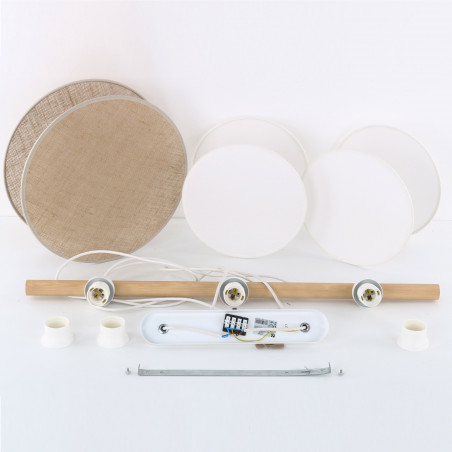 Lampa wisząca podłużna boho Pulse 80cm juta / biały TK Lighting