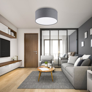Plafon okrągły z abażurem Rondo 50cm szary TK Lighting