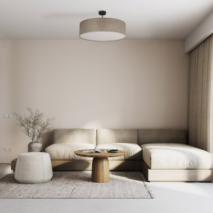 Plafon okrągły z lnianym abażurem Rondo II 60cm TK Lighting