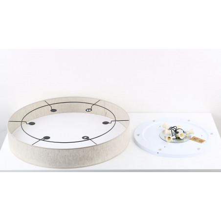 Plafon okrągły z lnianym abażurem Rondo 78cm TK Lighting