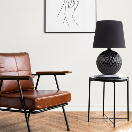 Lampa stołowa szklana dekoracyjna Santana czarna TK Lighting