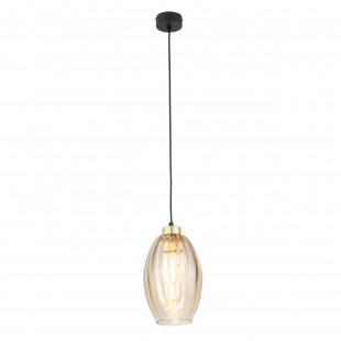 Lampa wisząca szklana retro Sebo 16cm bursztynowa TK Lighting
