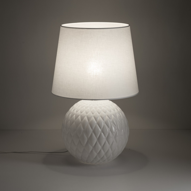 Lampa stołowa szklana dekoracyjna Santana biała TK Lighting