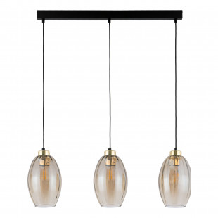 Lampa wisząca szklana retro na listwie Sebo III 80cm bursztynowa TK Lighting