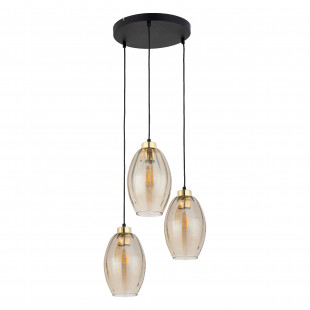Lampa wisząca szklana retro Sebo III 40cm bursztynowa TK Lighting
