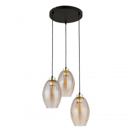 Lampa wisząca szklana retro Sebo III 40cm bursztynowa TK Lighting