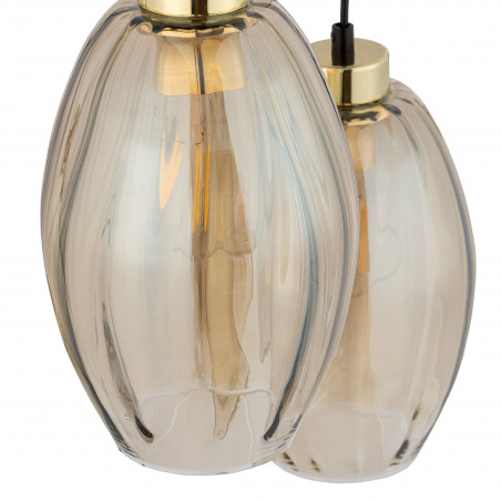 Lampa wisząca szklana retro Sebo III 40cm bursztynowa TK Lighting