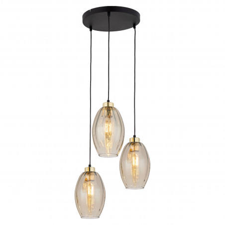 Lampa wisząca szklana retro Sebo III 40cm bursztynowa TK Lighting