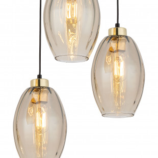 Lampa wisząca szklana retro Sebo III 40cm bursztynowa TK Lighting