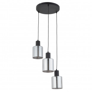 Lampa szklana wisząca potrójna Sierra 32cm grafit lustrzany / czarny TK Lighting