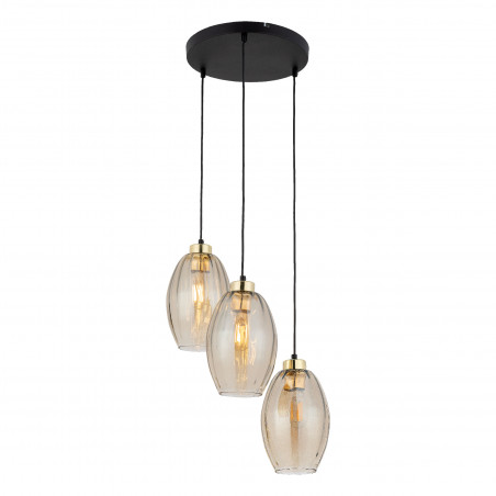 Lampa wisząca szklana retro Sebo III 40cm bursztynowa TK Lighting
