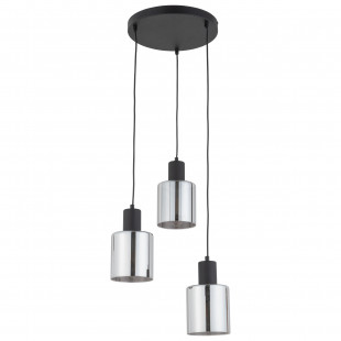 Lampa szklana wisząca potrójna Sierra 32cm grafit lustrzany / czarny TK Lighting