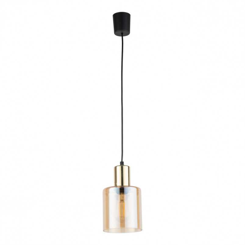Lampa szklana wisząca Sierra 12cm bursztynowy / złoty TK Lighting