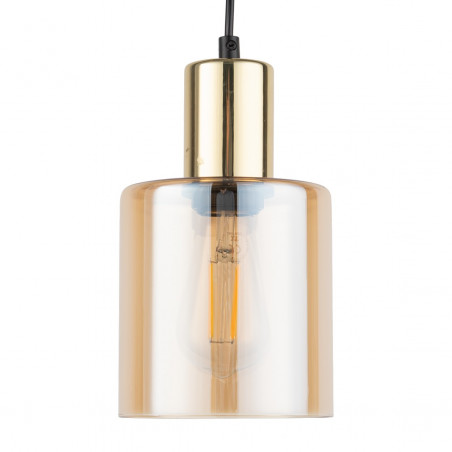 Lampa szklana wisząca Sierra 12cm bursztynowy / złoty TK Lighting