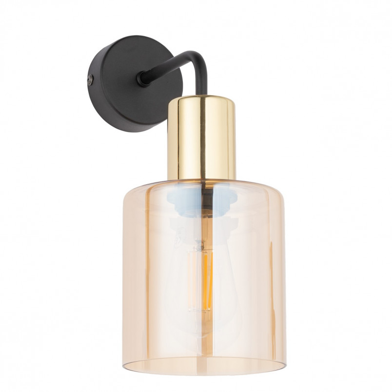 Kinkiet szklany Sierra bursztynowy / złoty TK Lighting
