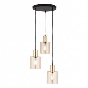 Lampa szklana wisząca potrójna Sierra 32cm bursztynowy / złoty TK Lighting