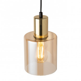 Lampa szklana wisząca Sierra 12cm bursztynowy / złoty TK Lighting